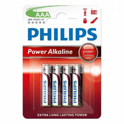 Philips Power Alkaline ceruza elem  AAA 1,5V, vkony Elektromos alkatrsz alkatrsz vsrls, rak